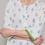 AMBER MAXI DRESS, IVORY FLORAL BLOCKPRINT COTTON