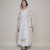 AMBER MAXI DRESS, IVORY FLORAL BLOCKPRINT COTTON