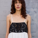 IRIS SLIP DRESS, COTTON SILK PEACH/WHITE
