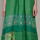 KIRA DRESS, GREEN COTTON JAMDANI