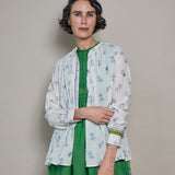 AMBER SHIRT, IVORY // INDIGO COTTON