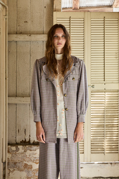 IRIS EMBROIDERY TUNIC, IVORY FLORAL ORGANZA