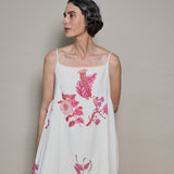 ROMA SLIP DRESS, IVORY// PINK FLORAL BLOCKPRINT