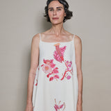 ROMA SLIP DRESS, IVORY// PINK FLORAL BLOCKPRINT