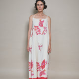 ROMA SLIP DRESS, IVORY// PINK FLORAL BLOCKPRINT