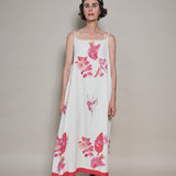 ROMA SLIP DRESS, IVORY// PINK FLORAL BLOCKPRINT
