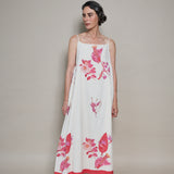 ROMA SLIP DRESS, IVORY// PINK FLORAL BLOCKPRINT