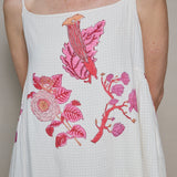 ROMA SLIP DRESS, IVORY// PINK FLORAL BLOCKPRINT