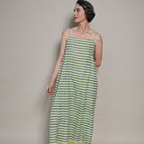 MARLY SLIP, GREEN STRIPE COTTON