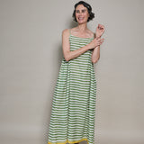 MARLY SLIP, GREEN STRIPE COTTON