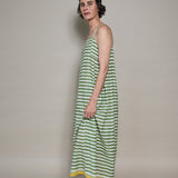 MARLY SLIP, GREEN STRIPE COTTON