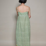 MARLY SLIP, GREEN STRIPE COTTON