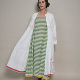 MARLY SLIP, GREEN STRIPE COTTON