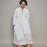 DUNE COAT DRESS, WHITE // RED JAMDANI