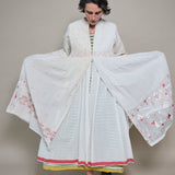 DUNE COAT DRESS, WHITE // RED JAMDANI