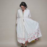 DUNE COAT DRESS, WHITE // RED JAMDANI