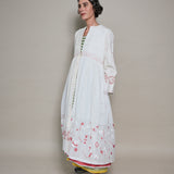 DUNE COAT DRESS, WHITE // RED JAMDANI