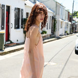 ORCHID SLIP, COTTON PEACH/WHITE