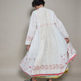 DUNE COAT DRESS, WHITE // RED JAMDANI