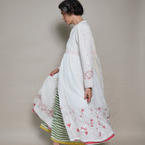 DUNE COAT DRESS, WHITE // RED JAMDANI