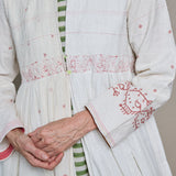 DUNE COAT DRESS, WHITE // RED JAMDANI