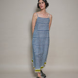 CLOE SLIP, BLUE STRIPE COTTON
