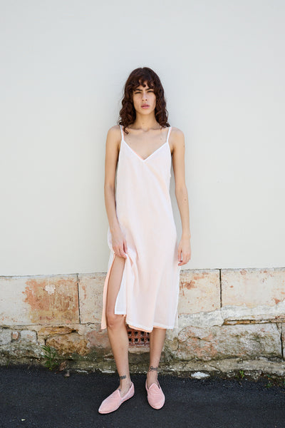 ORCHID SLIP, COTTON PEACH/WHITE