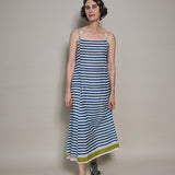 CLOE SLIP, BLUE STRIPE COTTON