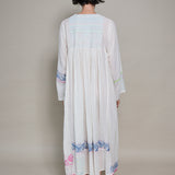 GAURI DRESS, IVORY / NEON JAMDANI