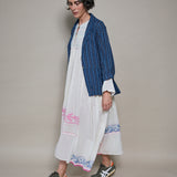 GAURI DRESS, IVORY / NEON JAMDANI