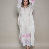 KIRAN DRESS, IVORY / NEON JAMDANI