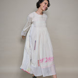 KIRAN DRESS, IVORY / NEON JAMDANI