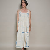 CANNA SLIP DRESS, IVORY// BLUE CLAMP DYE
