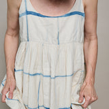 CANNA SLIP DRESS, IVORY// BLUE CLAMP DYE