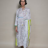PROTEA DRESS, IVORY / BLACK BOTANIC SILK
