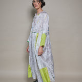 PROTEA DRESS, IVORY / BLACK BOTANIC SILK