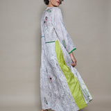 PROTEA DRESS, IVORY / BLACK BOTANIC SILK