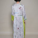 PROTEA DRESS, IVORY / BLACK BOTANIC SILK