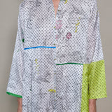 PROTEA DRESS, IVORY / BLACK BOTANIC SILK