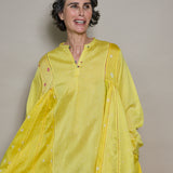 MAYA DRESS, YELLOW SILK