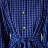 KAVERI COAT, INDIGO COTTON CHECKERED