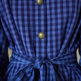 KAVERI COAT, INDIGO COTTON CHECKERED