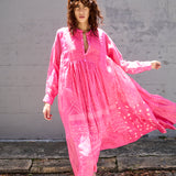 FRANGIPANI DRESS, PINK SILK