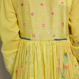 KESHA PANEL DRESS, YELLOW JAMDANI COTTON