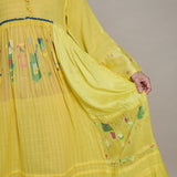 KESHA PANEL DRESS, YELLOW JAMDANI COTTON