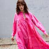 FRANGIPANI DRESS, PINK SILK