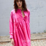 FRANGIPANI DRESS, PINK SILK