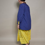 KESHA PANEL DRESS, YELLOW JAMDANI COTTON