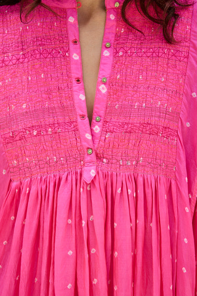 FRANGIPANI DRESS, PINK SILK