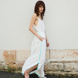 LOTUS EMBROIDERY MAXI SKIRT, IVORY COTTON SILK